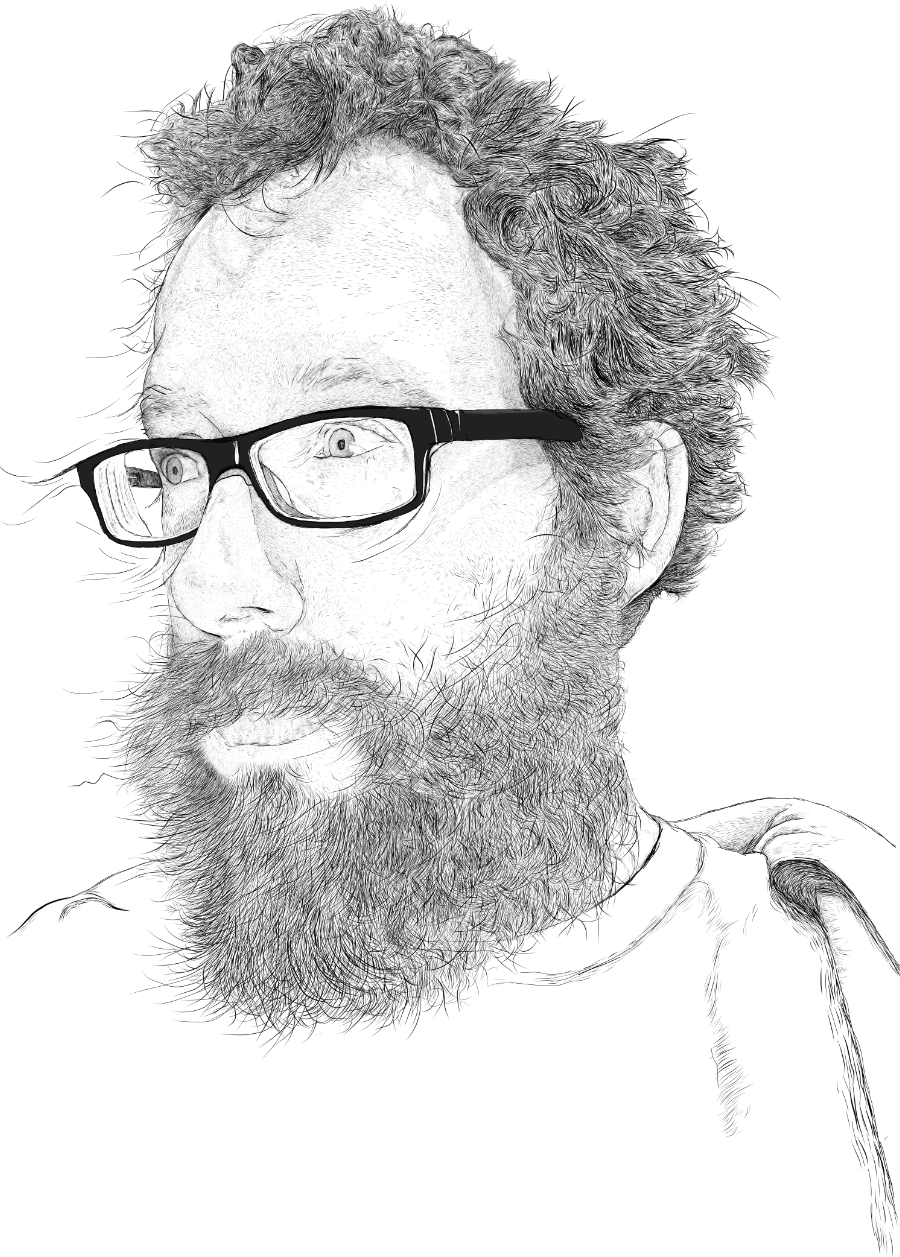 Self Portrait of Stephen J Cater in Black and White